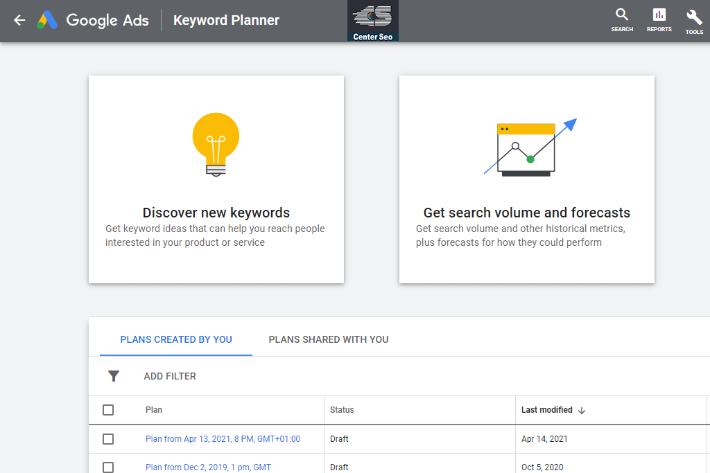 تحقیقات کلمات کلیدی با کیورد پلنر